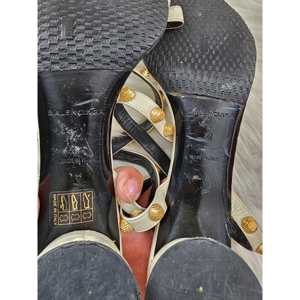 Balenciaga Paris Studded Arena White Sandals size 41 - Picture 7 of 10